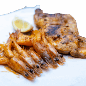 1/2 Chicken & 5 Prawns