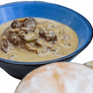 Chicken Livers with Roll
